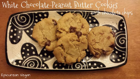 White Chocolate-Peanut Butter Cookies with Chocolate Chips -- Epicurean Vegan