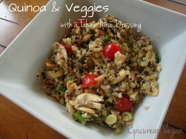 Quinoa and Veggies with a Tahini Miso Dressing -- Epicurean Vegan